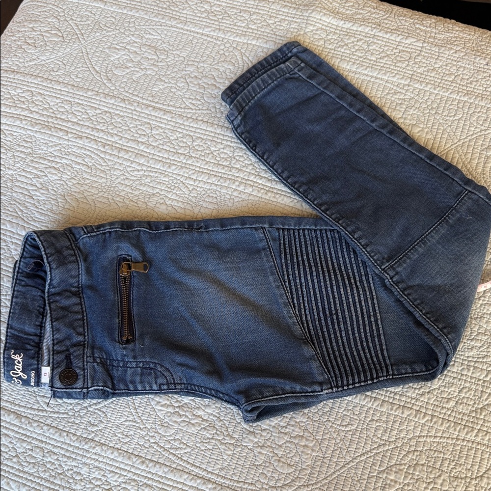Cat and Jack Blue Denim Jeans with Zipper Detail